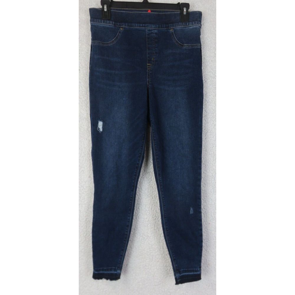 Womens Spanx Blue Leggings Jeggings Jeans‎ Pants Size L 30-32x28 Cotton Blend